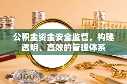 习水公积金资金安全监管，构建透明、高效的管理体系