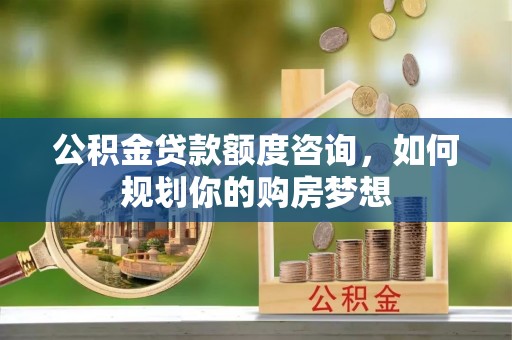 习水公积金贷款额度咨询，如何规划你的购房梦想